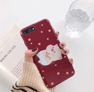 Ốp lưng iphone - Ốp heo đỏ may mắn