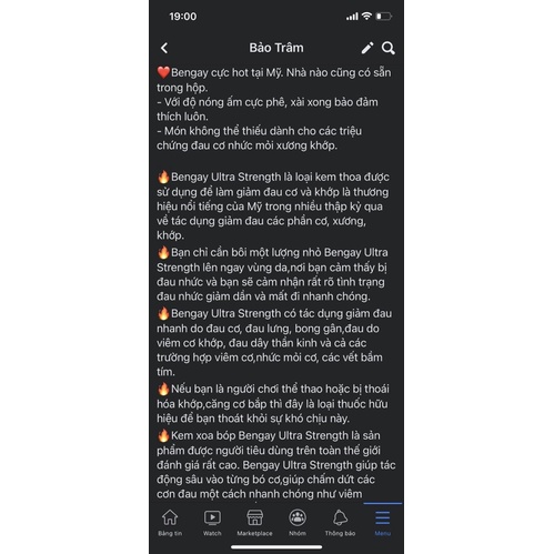 Dầu nóng Bengay Ultra Strength Mỹ