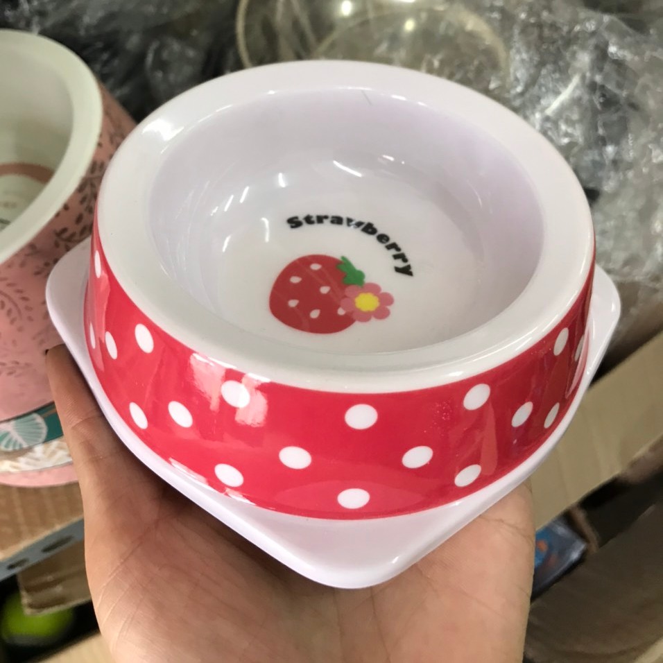 Bát nhựa đựng thức ăn cho chó - thân tròn, đế vuông