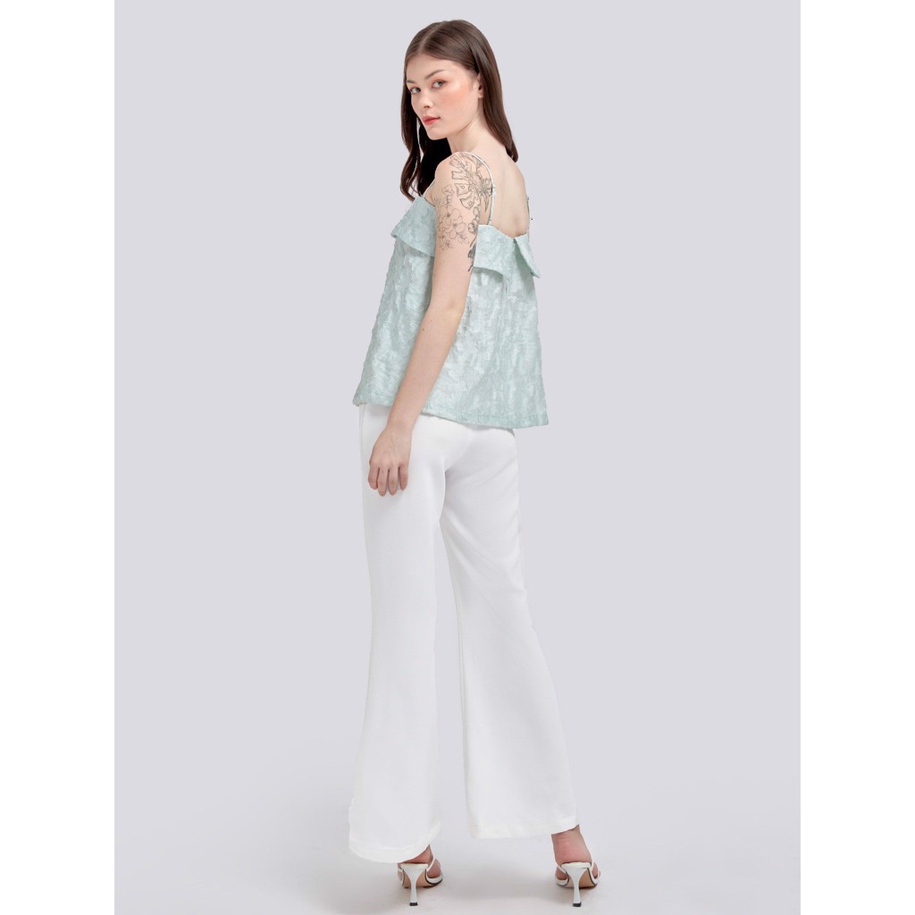 RECHIC Quần ống loe Chemise màu trắng phối áo cực xinh dạo phố công sở thanh lịch | BigBuy360 - bigbuy360.vn