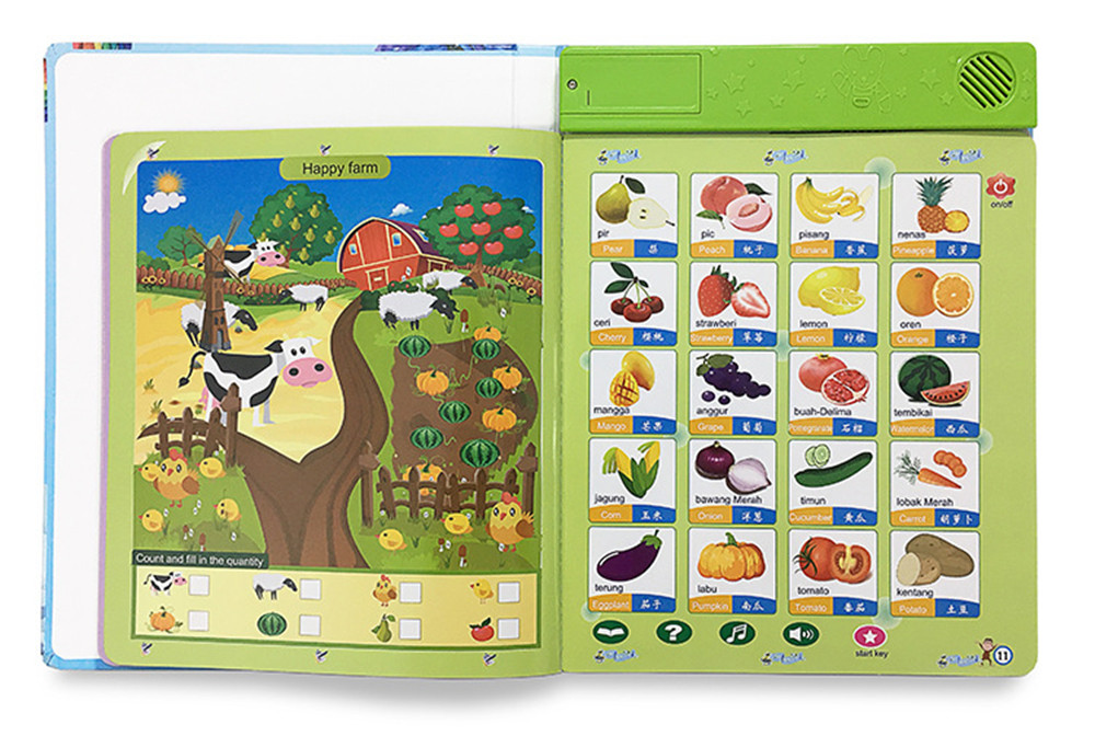 【Ready Stock】 Malay English Chinese Point Reading Child Early Education Learning Machine Toy Audio Book Smart eBook 【Prettyhat】