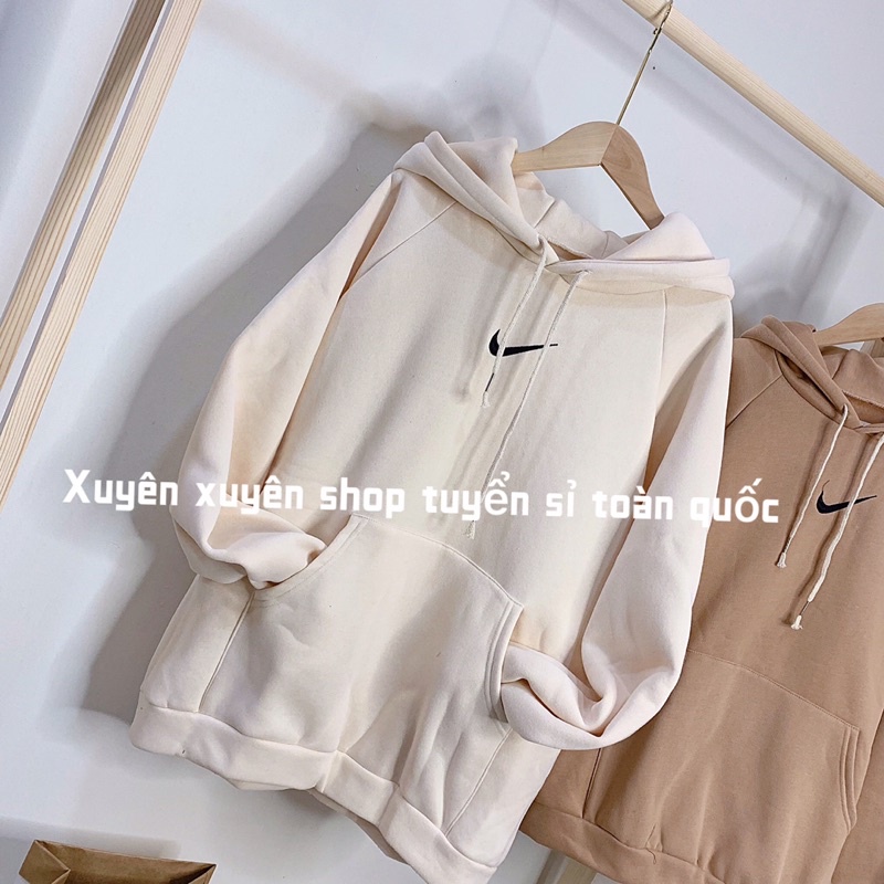 Áo hoodie nỉ bông mũ 2 lớp thêu logo oversize ( Ảnh thật ) | BigBuy360 - bigbuy360.vn