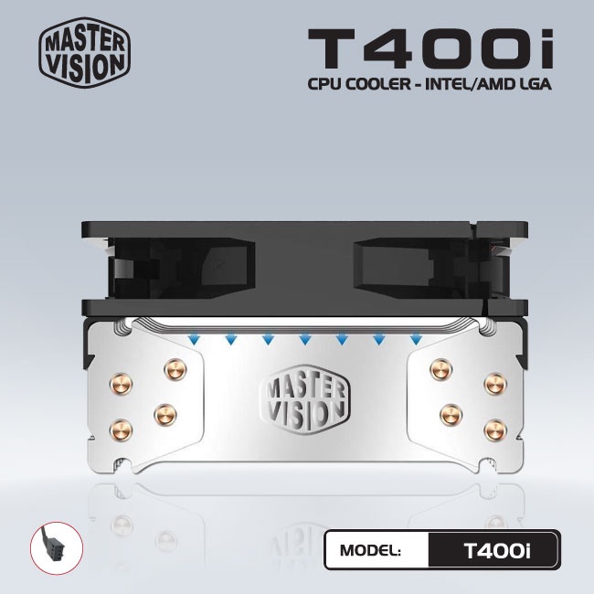 Tản nhiệt khí Masster Vision T400i - Support all Socket AMD &amp; Intel - CHÍNH HÃNG