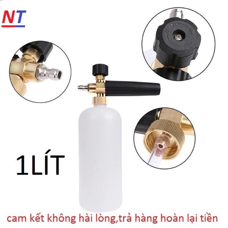 BÌNH PHUN BỌT TUYẾT 1 LÍT LẮP ĐẦU SÚNG RỬA XE KÈM ĐẦU NỐI NHANH