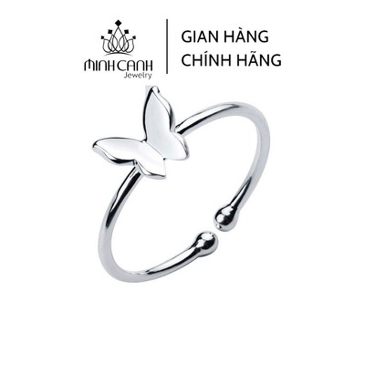 Nhẫn Bướm Trơn Bạc Ta Freesize - Minh Canh Jewelry