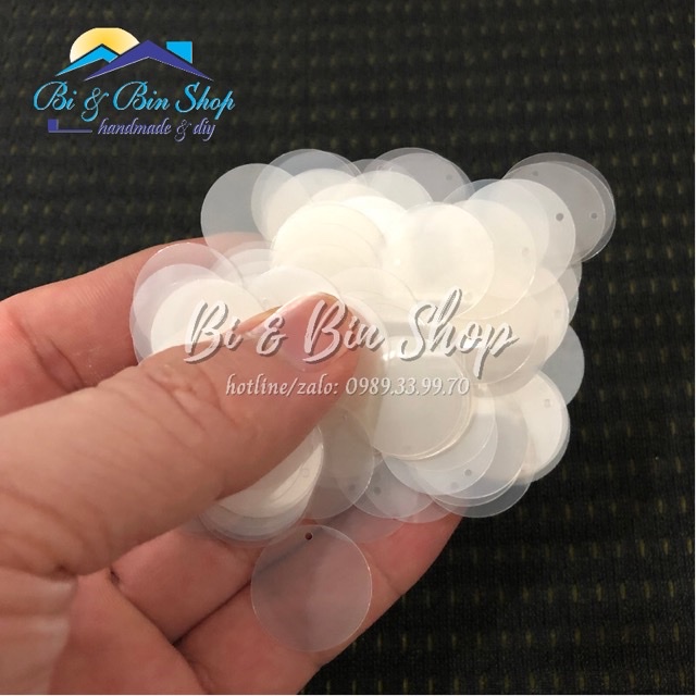 30g Kim Sa Tròn Lỗ Lệch 18mm Đính Kết Trang Phục Thời Trang, Làm Phụ Kiện Handmade