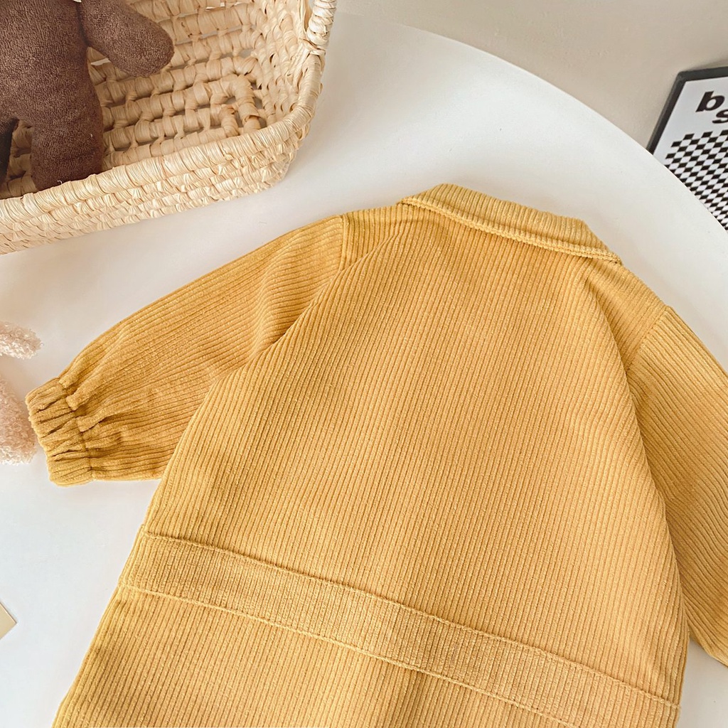 Áo liền quần Sanlutoz chất liệu cotton tay dài trang trí gấu dễ thương thời trang mùa đông dành cho bé trai