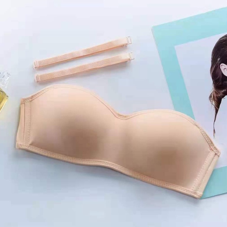Áo lót nữ đúc su cúp ngang không gọng nâng ngực tạo khe KIMCHIBIKINI bra đẹp đệm mỏng cao cấp sexy AL023
