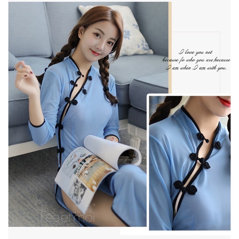 Sườn Xám Siêu Mỏng Sexy | Cosplay Nữ Sinh Trung Hoa | BigBuy360 - bigbuy360.vn