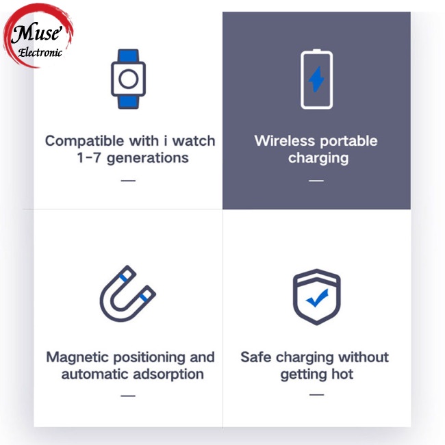 Đế Sạc Nhanh Usb Không Dây Có Nam Châm Tự Động Cho Iwatchs 7 6 5 4