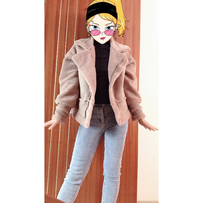 Áo da lộn lót lông cực kì ấm cho nàng