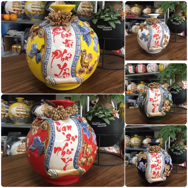 Hàng chuẩn,bình hút lộc phong thuỷ cao 21cm,27cm lọ cắm hoa bát tràng