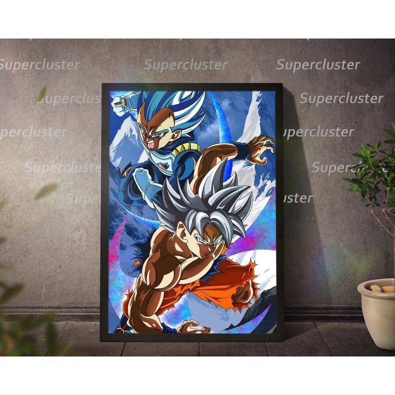 Tranh Vải Bạt Treo Tường In Hình Goku Và Vegeta Trong Phim Hoạt Hình Dragon Ball