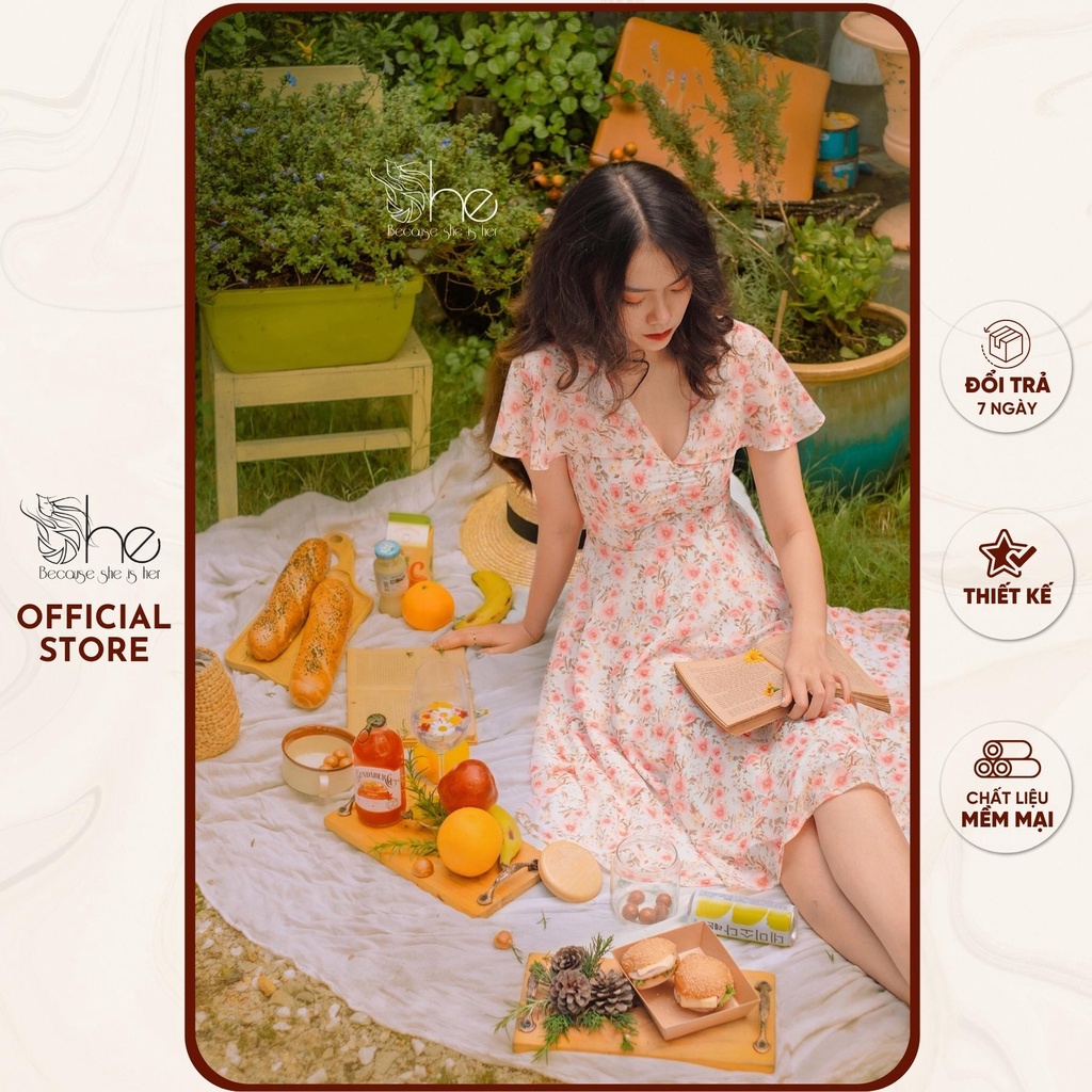 Đầm váy tiểu thư xoè She, váy nữ tay tiên siêu dễ thương thời trang cho nữ SDX78