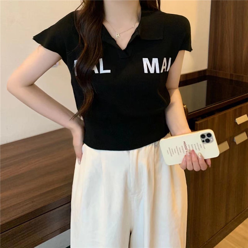 Áo Thun Polo Không Tay In Chữ Mới