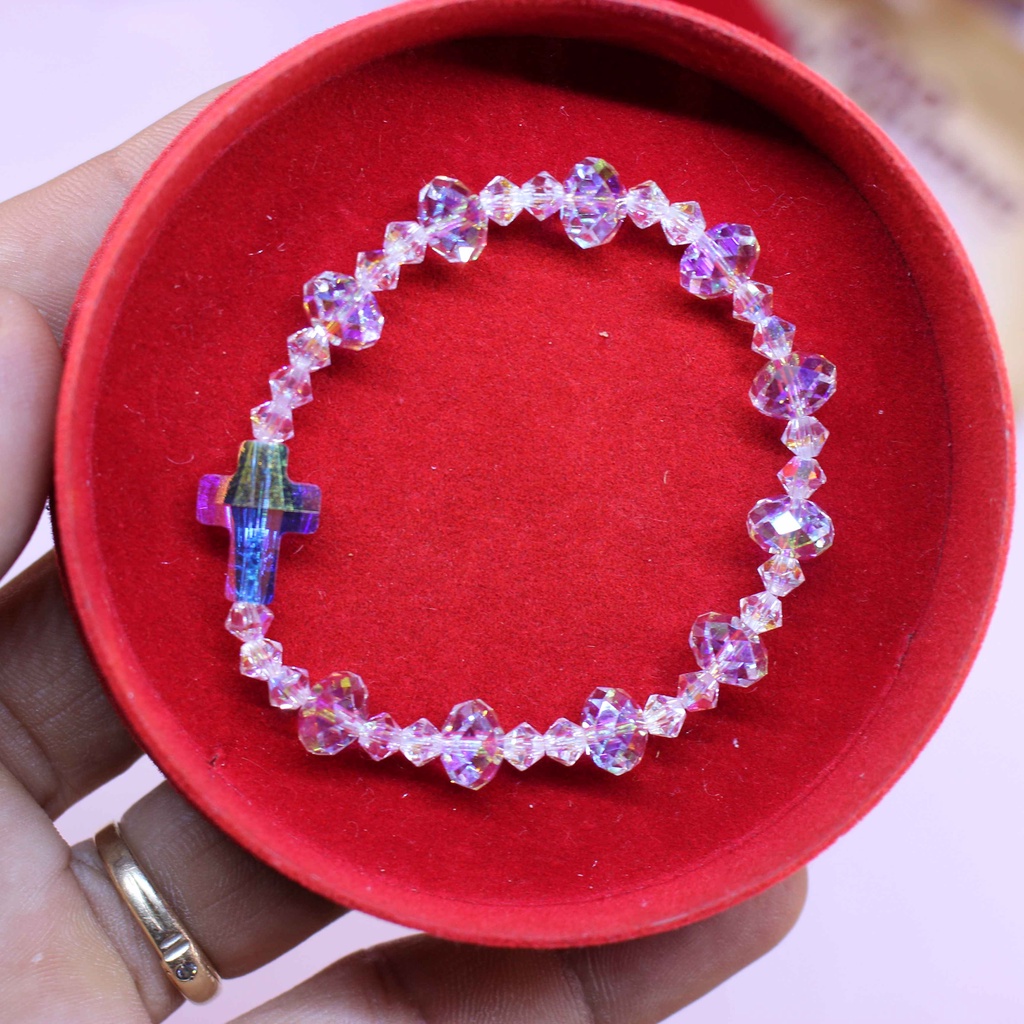 Chuỗi Mân Côi Pha Lê Swarovski Hạt Bánh