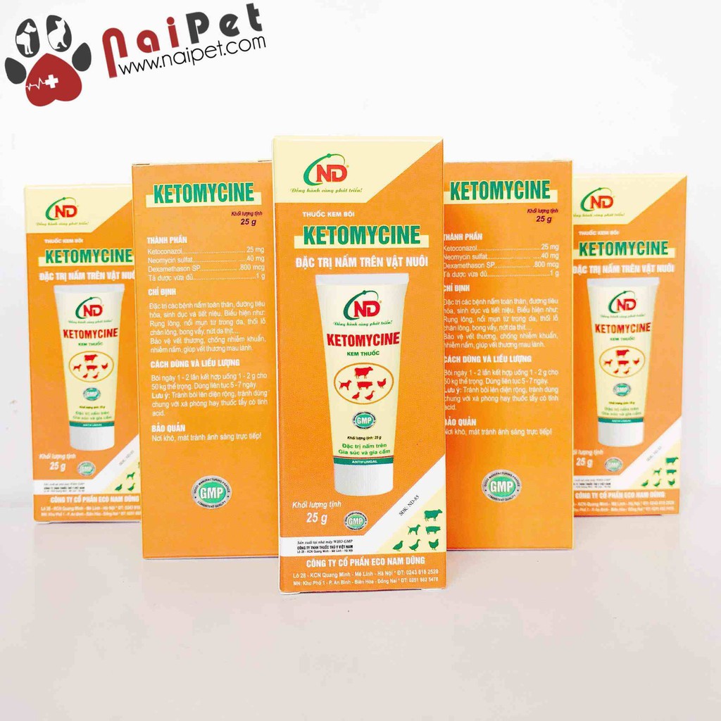 Kem Bôi Nấm Cho Gia Súc Và Gia Cầm Ketomycine ND 25g
