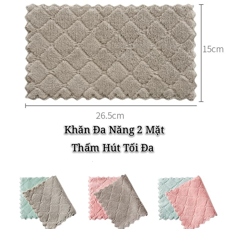 1c Khăn lau đa năng 2 mặt MỀM mịn, siêu THẤM hút, nhanh KHÔ