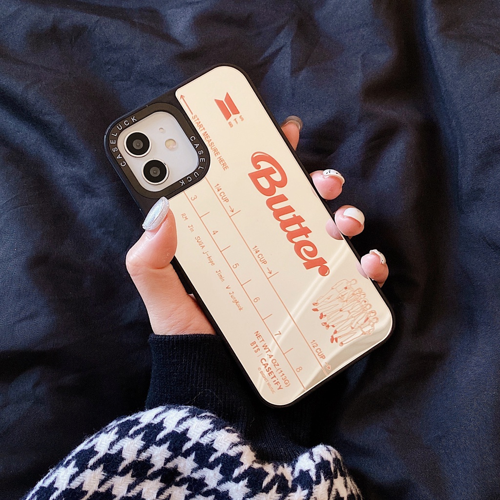 Ốp iPhone 13 12 11 pro max 6s 6 7 8 plus se2020 xr xs max Điện Thoại Cứng Kèm Gương Hình BTS Cho