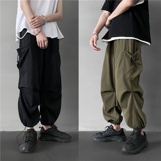 Quần gió unisex dáng rộng khắc phục khuyết điểm chân tốt, quần bomber nam nữ M-2XL