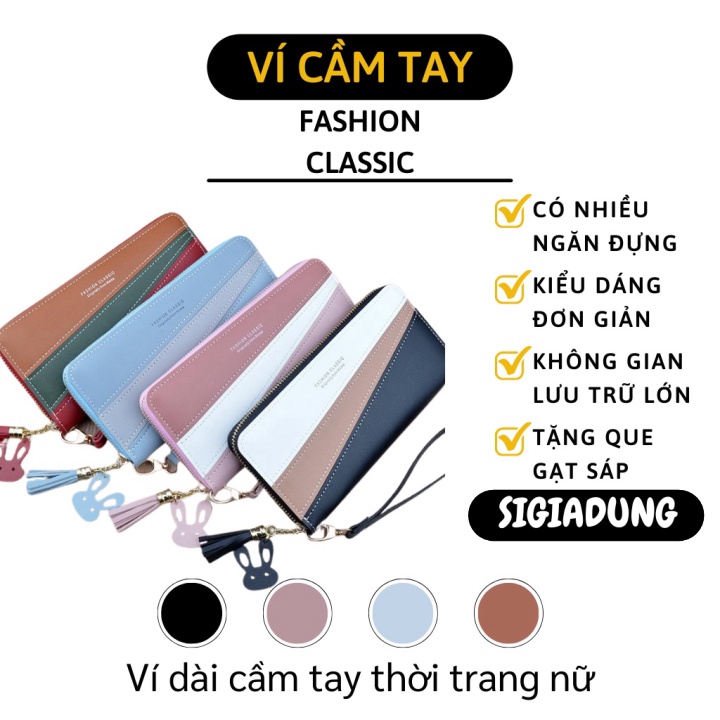 [SGD] Ví Da Cầm Tay - Bóp Nữ Dài Nhiều Ngăn Khóa Kéo Thời Trang Hàn Quốc 8615