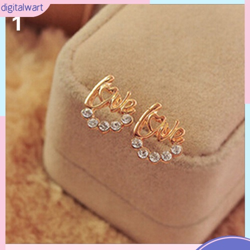 Đôi khuyên tai đính đá giả xinh xắn cho nữ