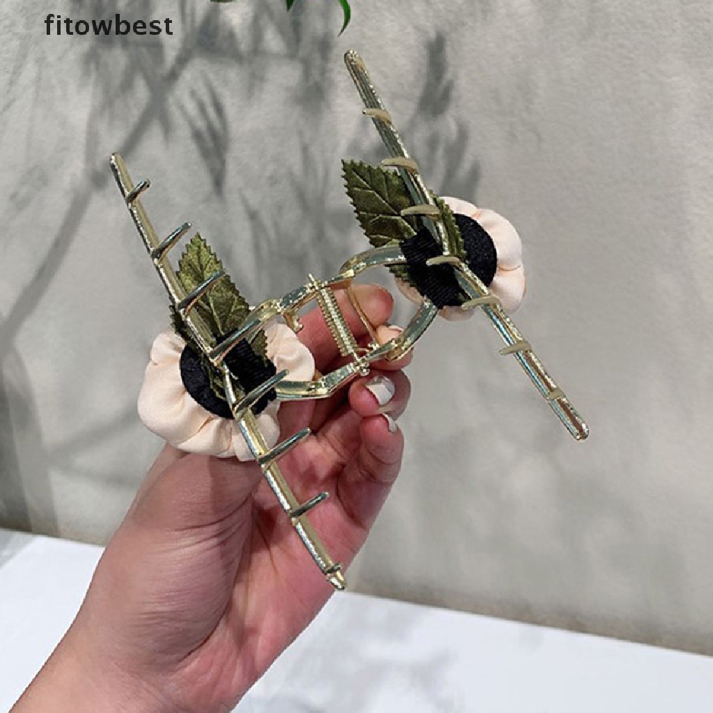 Kẹp Tóc Hình Hoa Bằng Kim Loại Phong Cách Hàn Quốc Cho Nữ