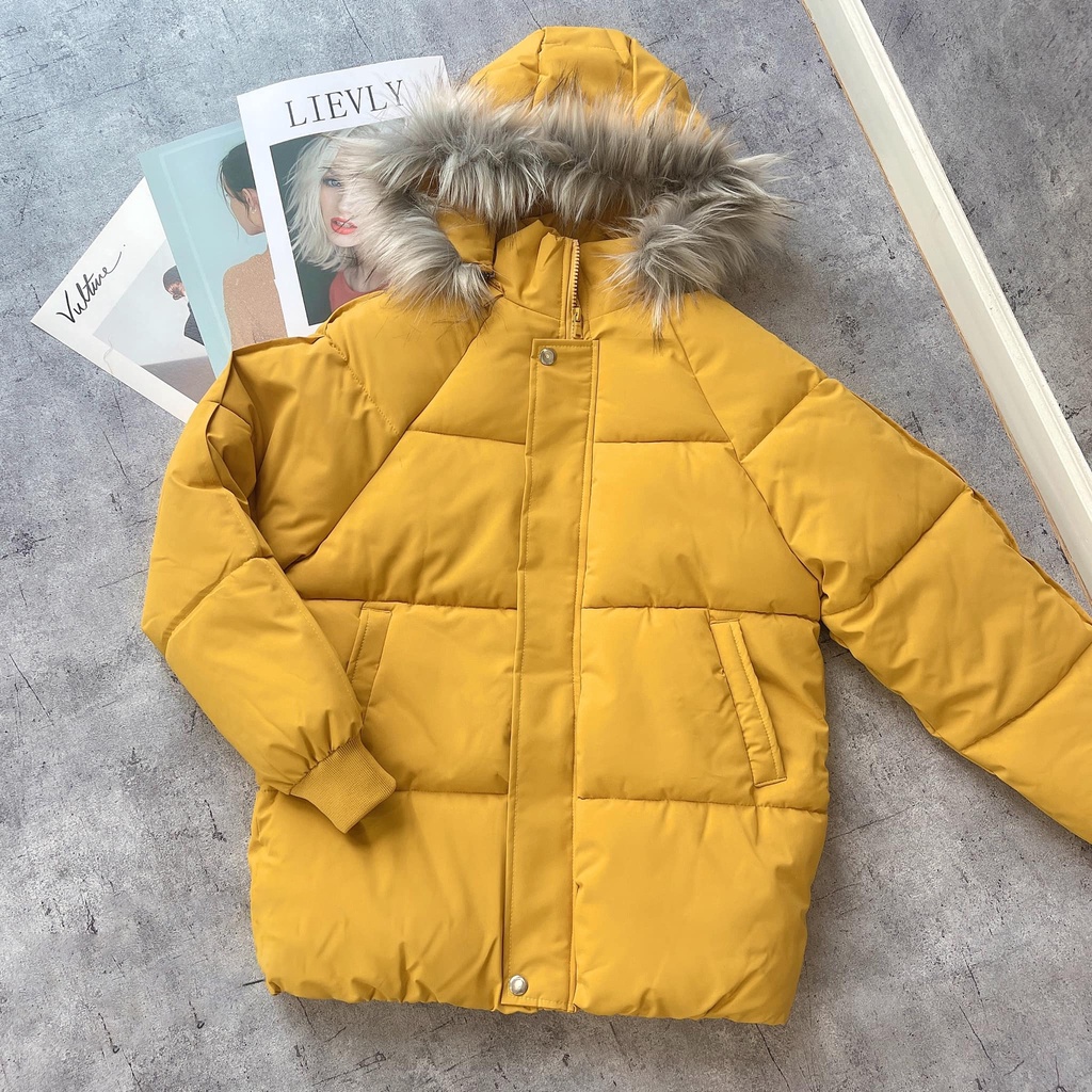 Áo phao béo nữ TEMA cao cấp - áo khoác lông 2021 lông mũ tháo rời cực dày ấm | BigBuy360 - bigbuy360.vn