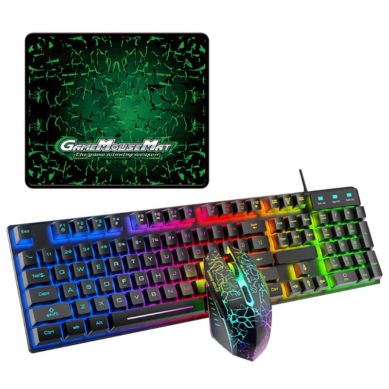 Bộ Bàn Phím + Chuột Gaming T6Rgb Dạ Quang Chuyên Nghiệp