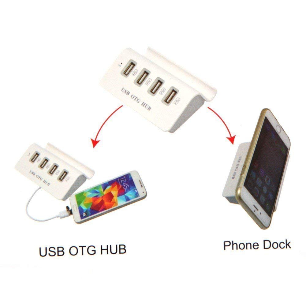 HUB OTG USB 4 cổng - THIẾT BỊ KẾT NỐI ĐIỆN THOẠI VỚI BÀN PHÍM VÀ CHUỘT CHƠI GAME MOBILE