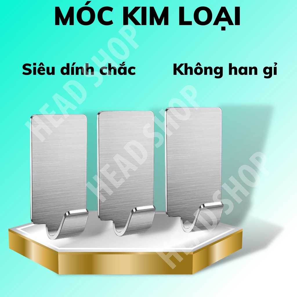 Móc treo đồ Inox 304 móc dán tường gạch men, kính - kèm keo dán siêu dính MKL HEAD SHOP