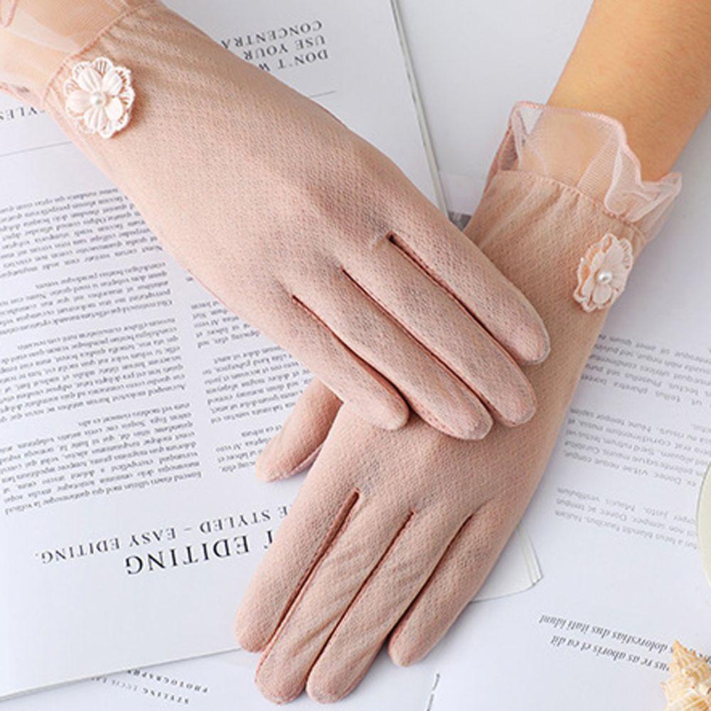 DARNELL Găng Tay Lái Xe Chống Nắng Đàn Hồi Họa Tiết Hoa Đơn Giản Có Thể Chạ