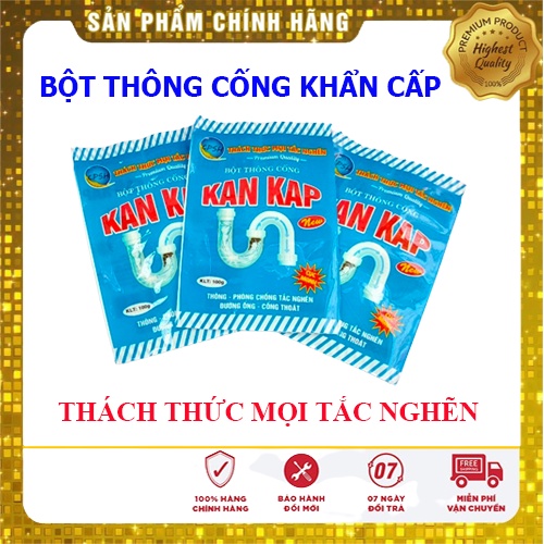 Bột Thông Cống KanKap 100g Siêu Tốc Thách Thức Mọi Tắc Nghẽn, Bột Thông Bồn Cầu, Chậu Rửa Bát Hiệu Quả Nhất Hiện Nay