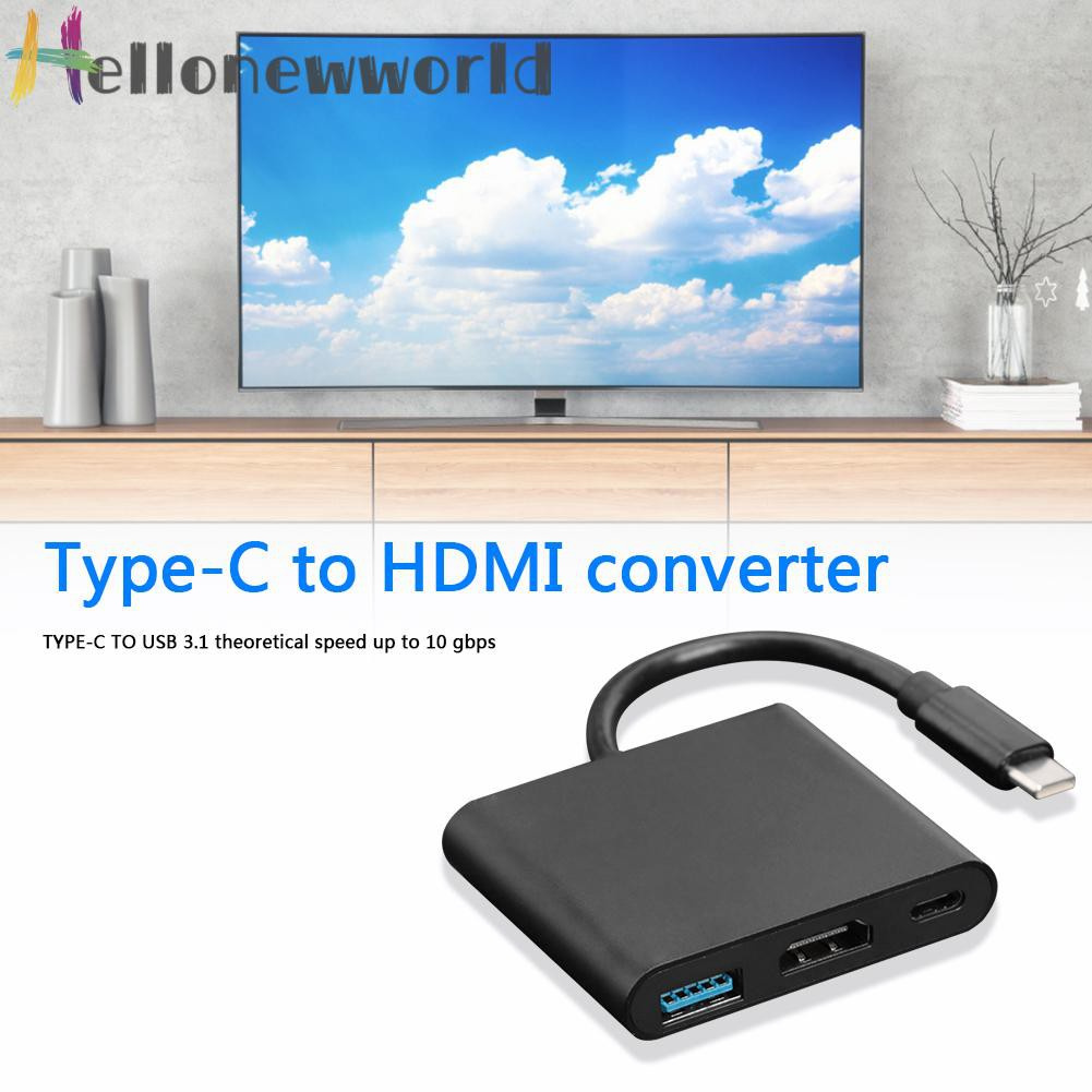 Đầu Chuyển Đổi Usb 3.1 Sang Usb 3.0 + 4k Hdmi-Compatible + Pd