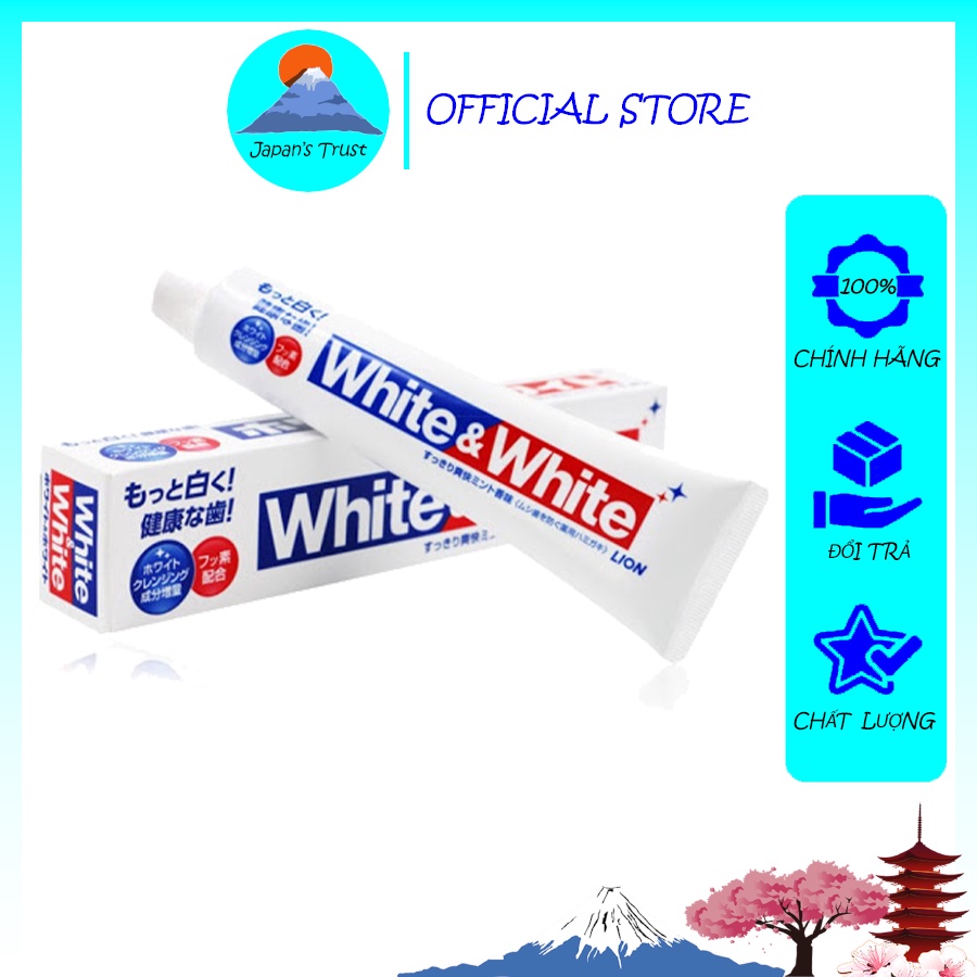 Kem đánh răng White and White Lion 150g Nhật Bản - Dành cho nướu nhạy cảm - Giá tốt - Hàng chính hãng