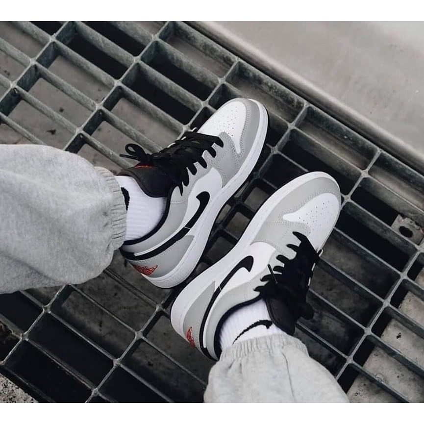 Giày thể thao Jordan xám high low nam nữ, giày sneaker JD1 xám cổ cao cổ thấp đầy đủ bill box | BigBuy360 - bigbuy360.vn