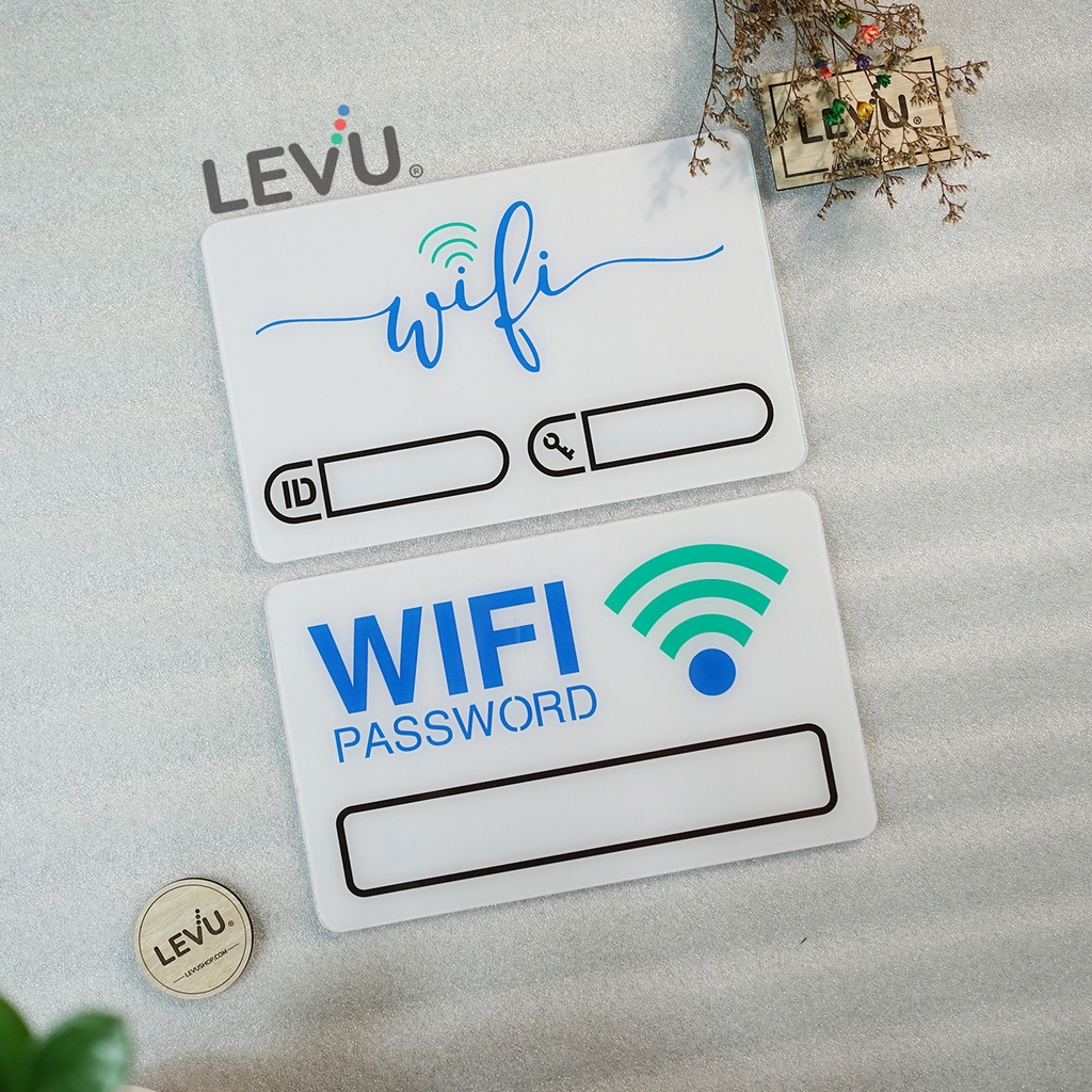 Bảng wifi mica decor ghi thông tin wifi dán tường trang trí free wifi
