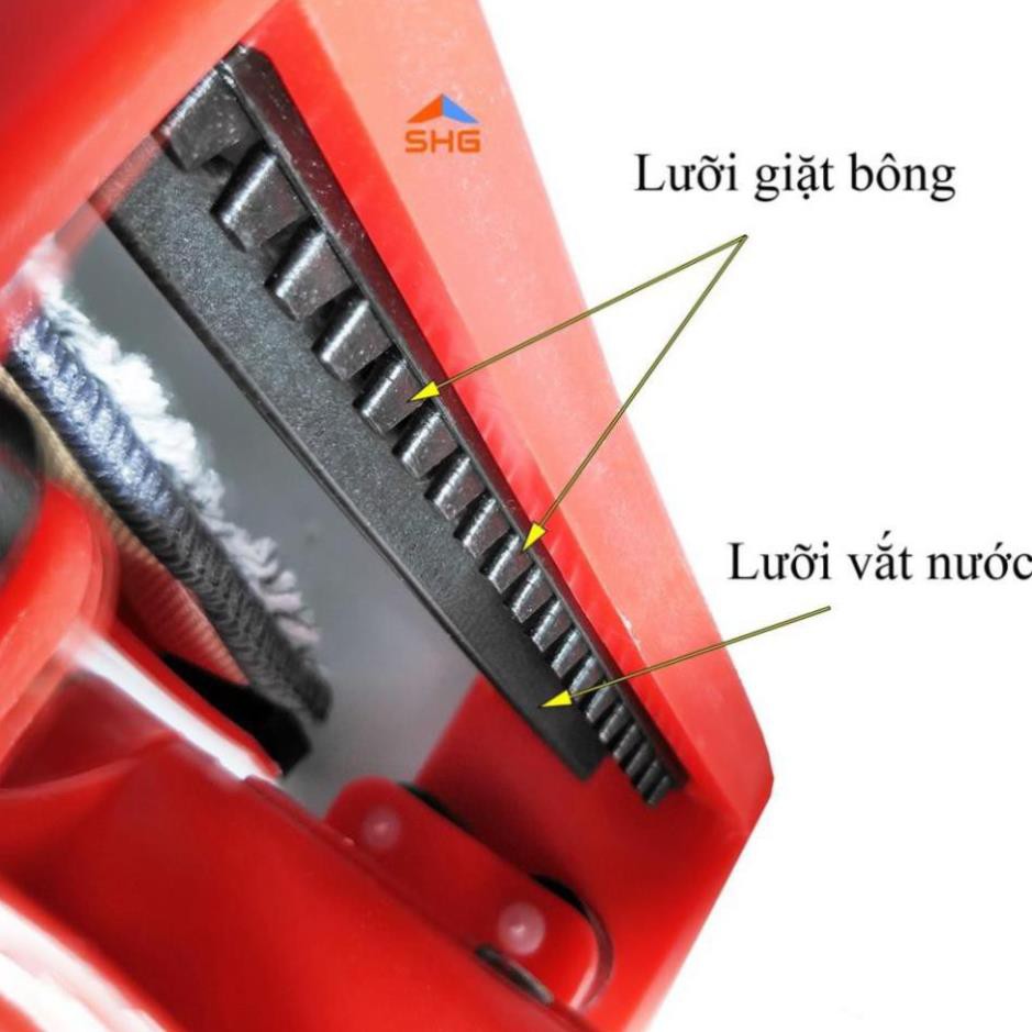 CÂY LAU NHÀ TỰ VẮT 360 ĐỘ CÓ GẠT NƯỚC HOÀNG GIA, HÀNG LOẠI 1 CAO CẤP, 2 MIẾNG LAU KÈM THEO