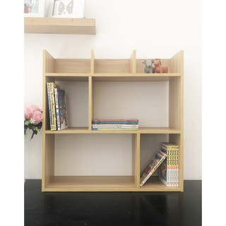 Kệ sách để bàn LUNA vân gỗ side L