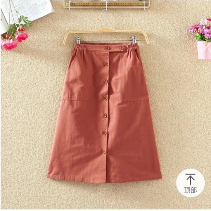 SẴN HÀNG | #902 Chân váy thô cúc chữ A dài hàng QC