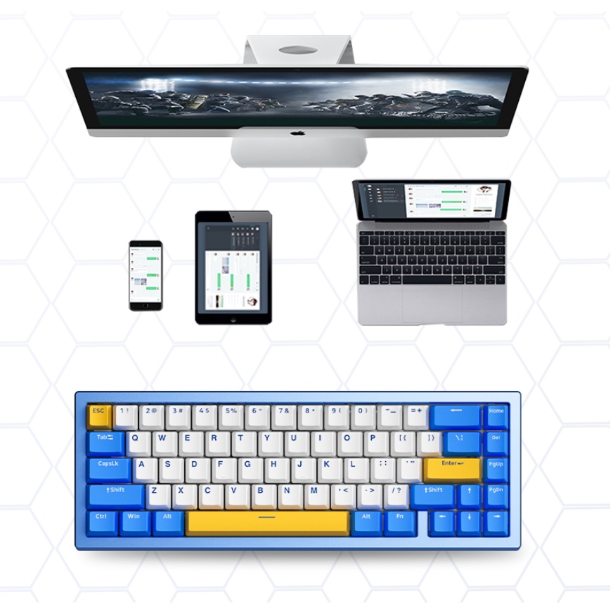 Bàn Phím Cơ AJAZZ AC067 Mountain Blue Gasket RGB Màu Xanh Biển Nhôm Nguyên Khối