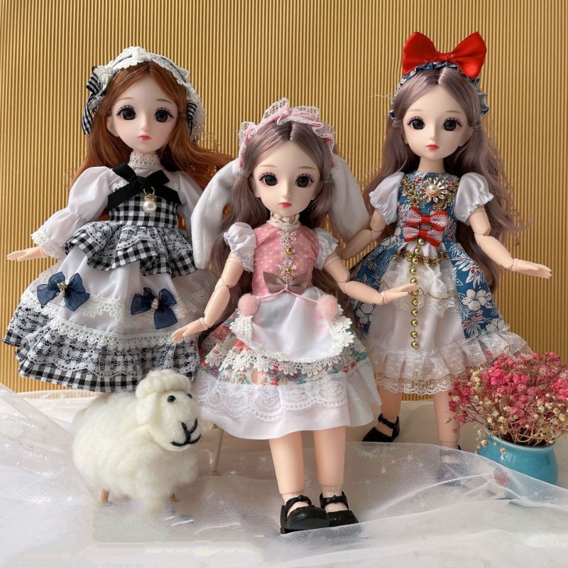 Búp Bê Barbie BJD 3D 30cm Xinh Xắn Đáng Yêu B30A - 23 khớp vận động