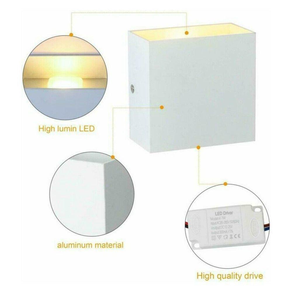LANSEL Đèn LED Gắn Tường Hình Khối Lập Phương Màu Trắng / Đen Sáng Tạo