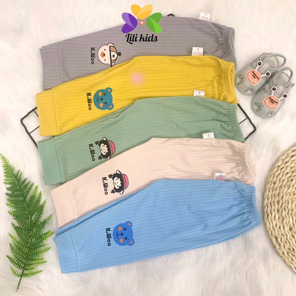 Quần thun gân len tăm legging cho bé trai bé gái LILIKIDS Quần dài bé trai bé gái thun gân tăm QCD14