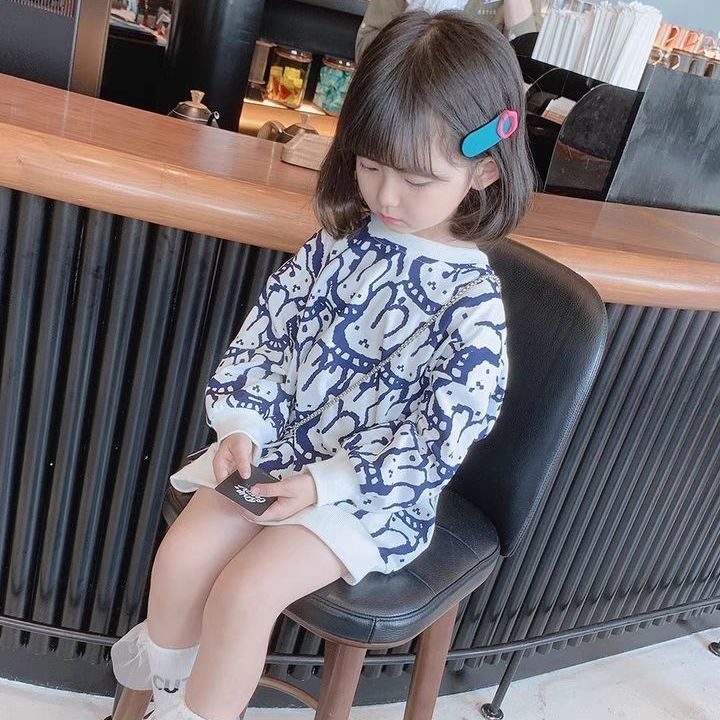 [babycat] Đầm Dài Tay Phong Cách Hàn Quốc Nhật Bản / Hàn Quốc Thời Trang Xuân Thu Cho Bé Gái