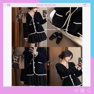 Áo khoác nữ Áo khoác len lông bigsize kiểu dáng tiểu thư nữ tính - [Bigsize] L-4XL - DINO