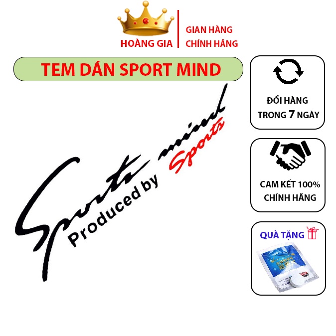Tem Dán Xe – Tem Dán Xe Ô Tô – Chữ Sport Mind Produced By Sports Dành Cho Xe Hơi