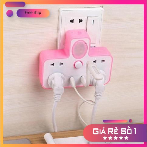 Ổ Cắm Điện Đa Năng Hình Chữ T Phát Sáng Kiêm Đèn Ngủ, Kèm 2 Cổng USB Siêu Tiện Dụng, Bảo Hành 3 Tháng