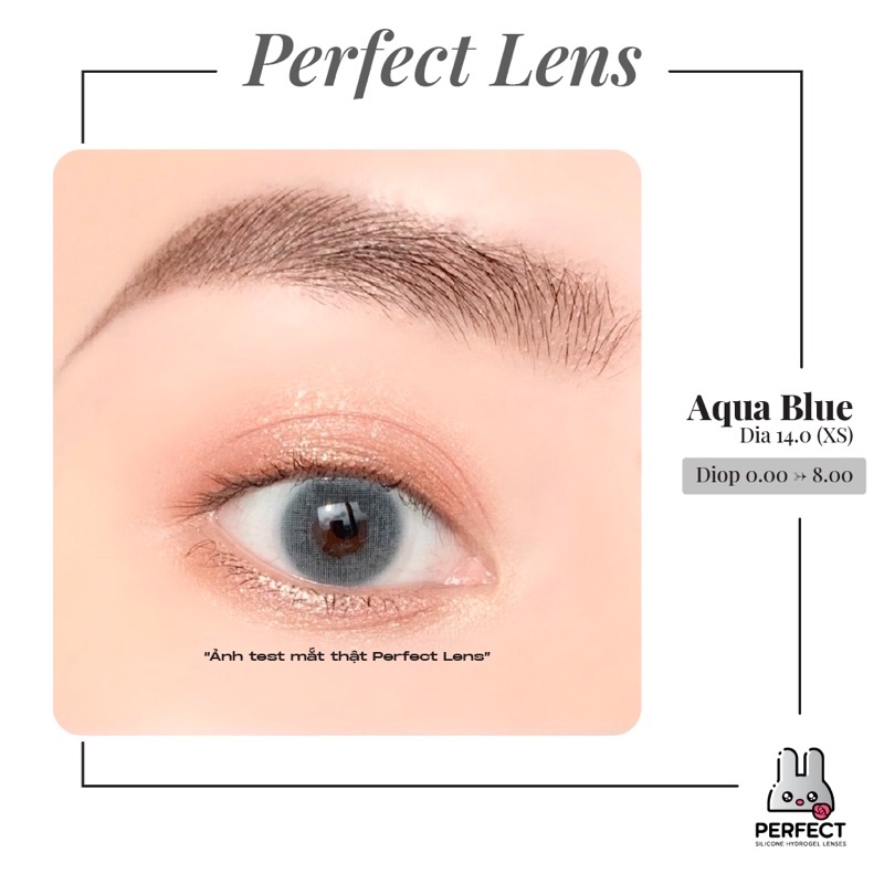 Lens Mắt , Kính Áp Tròng AQUA BLUE Độ Cận và Không Độ , DIA 14.0 XS , Dành Cho Mắt Nhạy Cảm Giá Sale