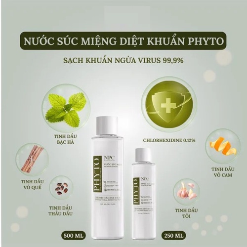 [GIÁ TỐT] Nước Súc Miệng Diệt Khuẩn PHYTO (Phyto Fresh & Natural Mouthwash) 250ml